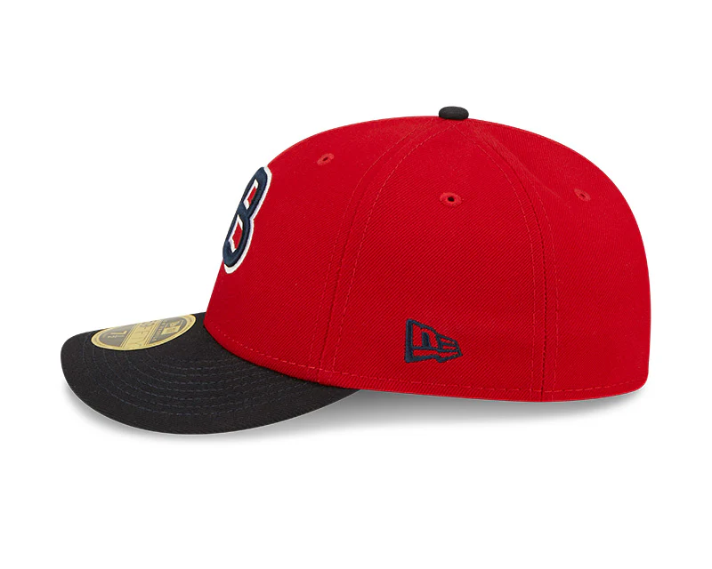 Louisville Bats New Era On-Field Low Profile 59FIFTY Fitted Hat - Red/Navy - Image 4